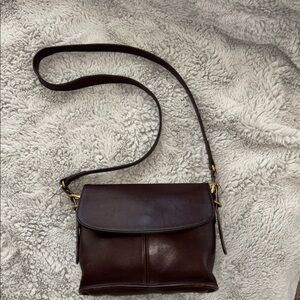 Vintage Brown Coach Leather Crossbody Bag
